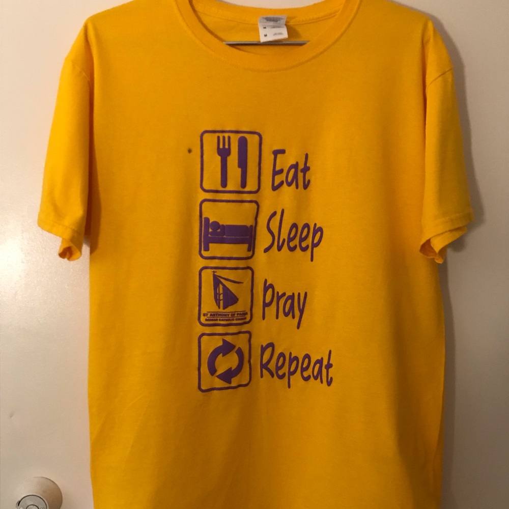 Yellow “Eat. Sleep. Pray. Repeat.” Shirt